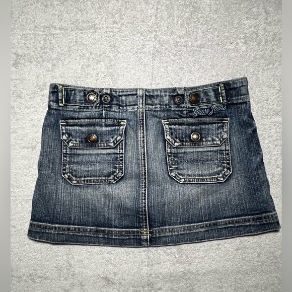 Vintage Guess Y2K Ultra Mini Denim Skirt - Picture 5 of 7